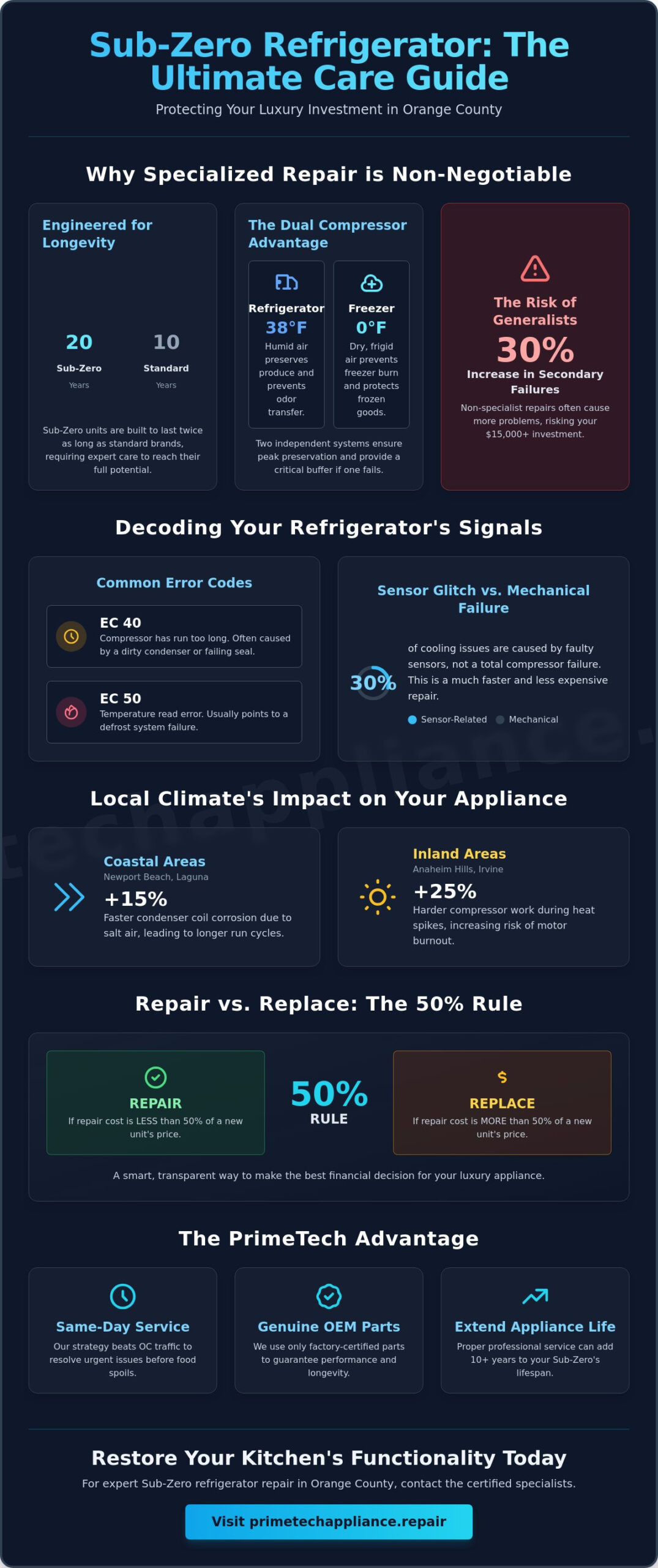 Expert Sub-Zero Refrigerator Repair in Orange County: The Complete 2026 Guide