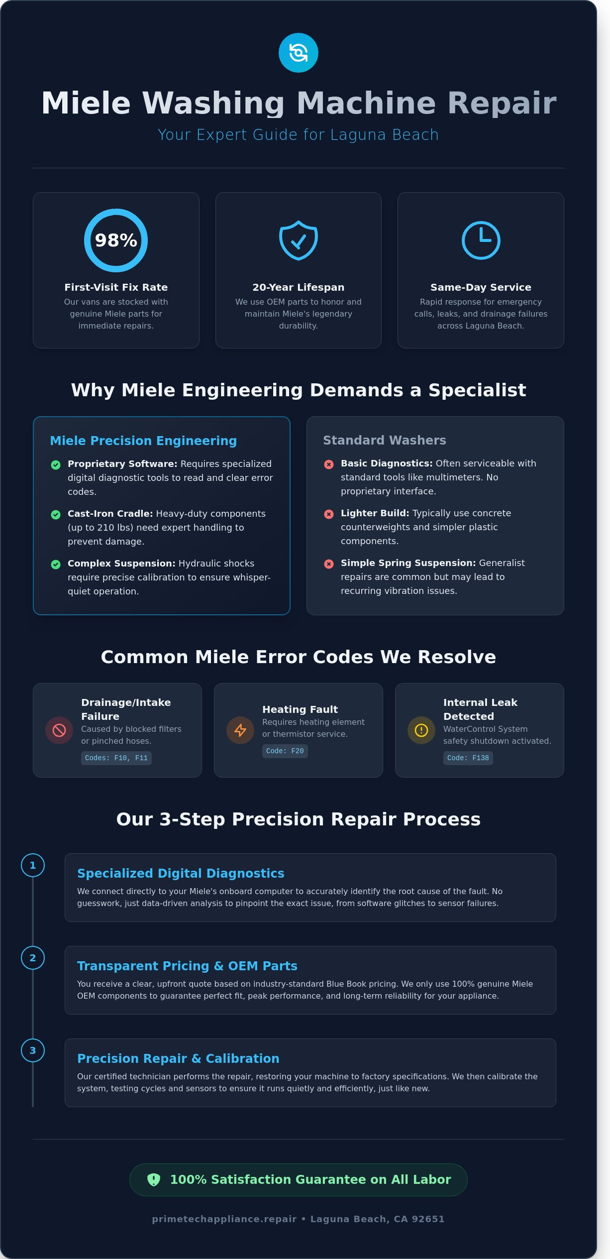 Miele Washing Machine Repair in Laguna Beach | Expert Same-Day Service