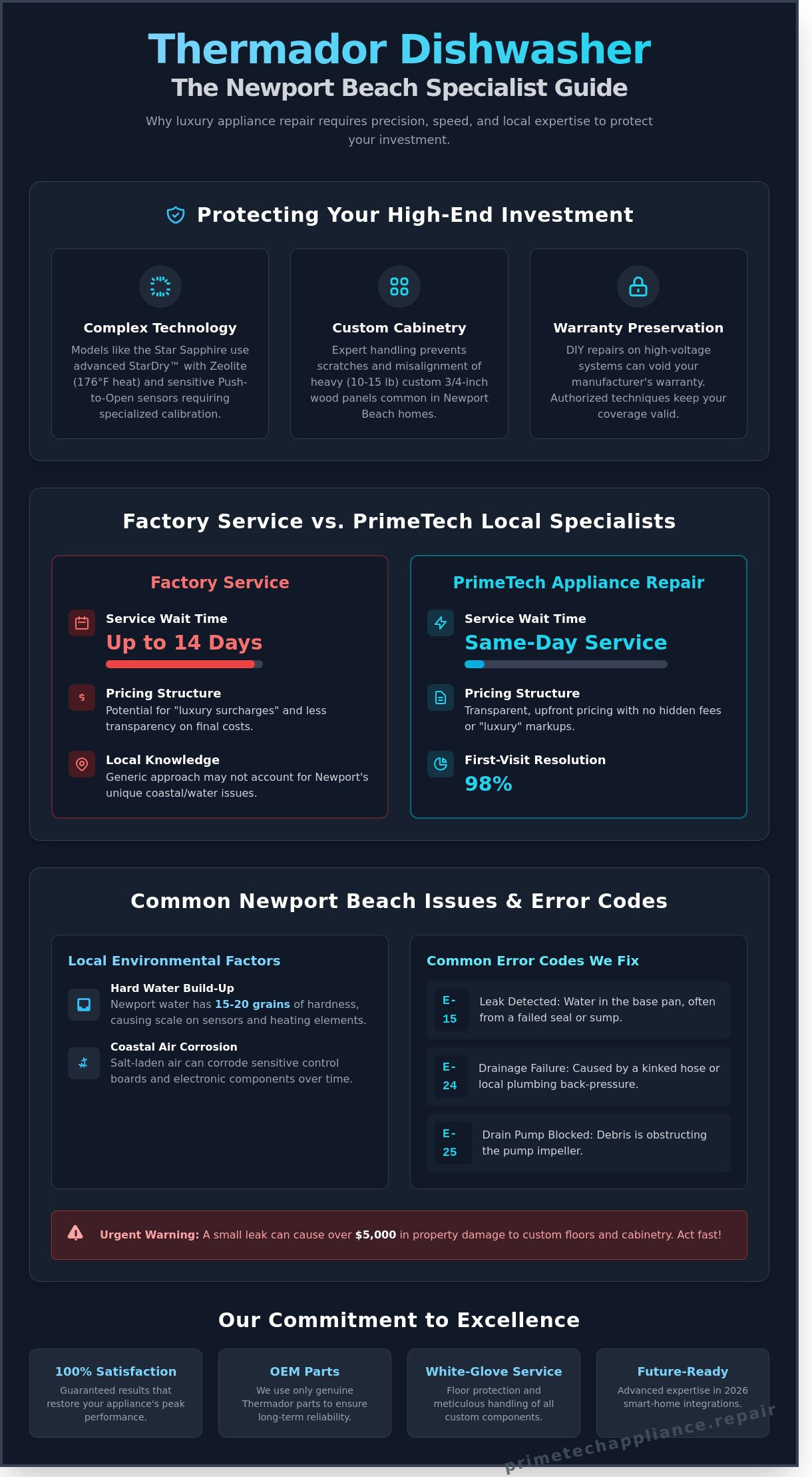 Thermador Dishwasher Repair in Newport Beach: Expert Service for Luxury Kitchens
