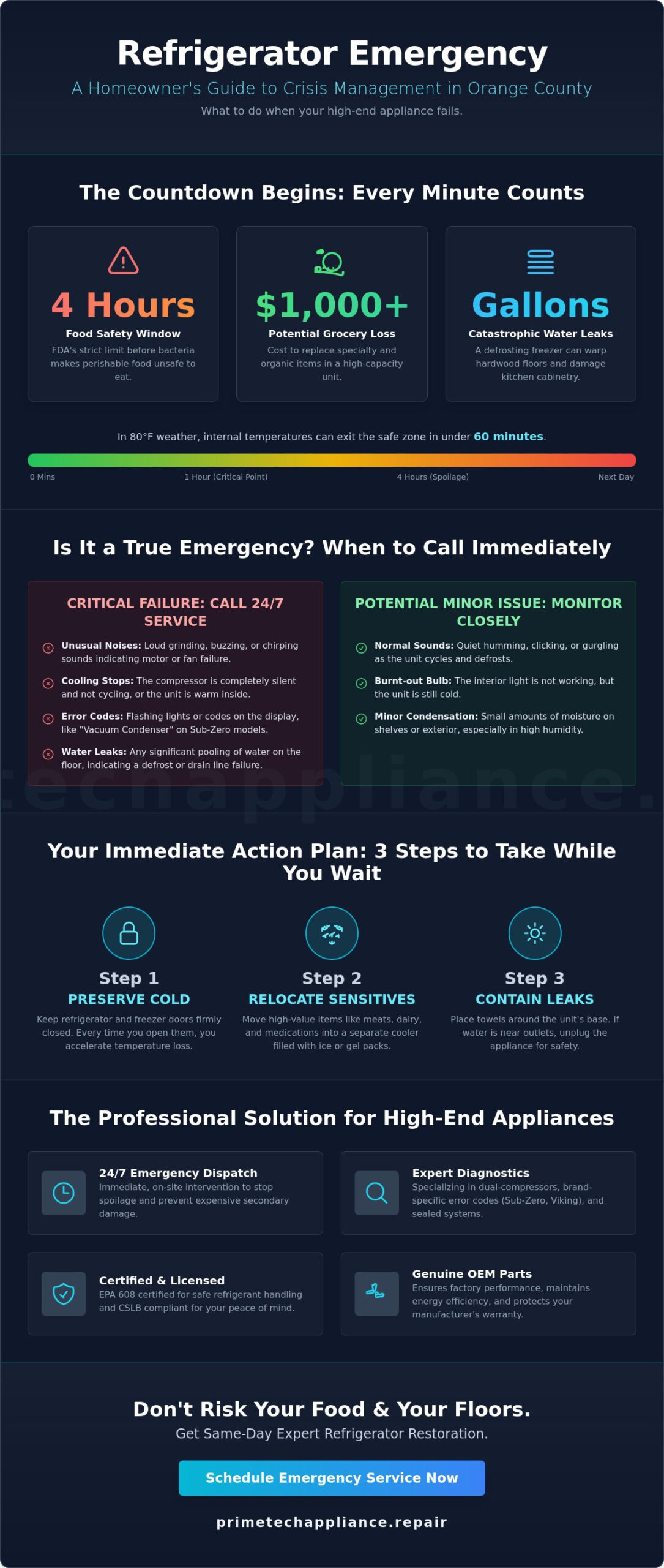 24-Hour Refrigerator Repair in Orange County: Emergency Service for All Brands