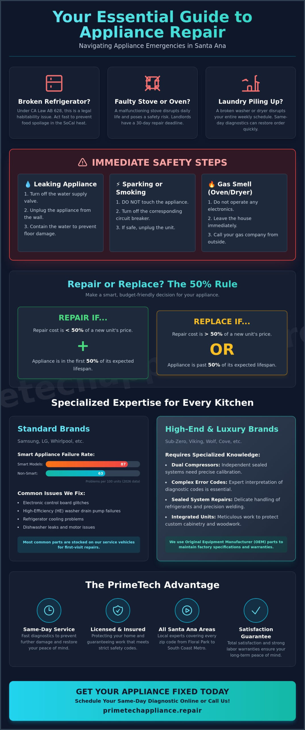 Expert Residential Appliance Repair in Santa Ana: Same-Day Service for Every Brand