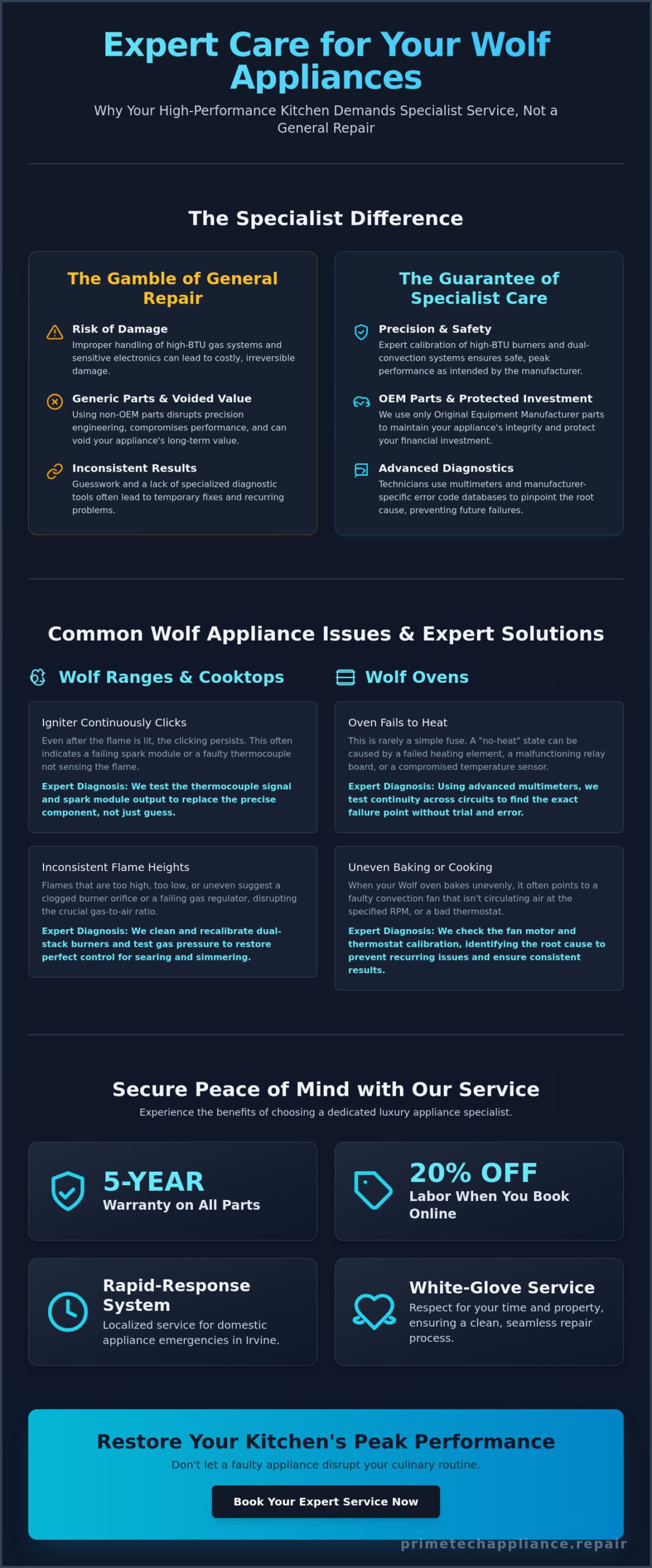 Expert Wolf Appliance Service in Irvine: Precision Repairs for Luxury Kitchens
